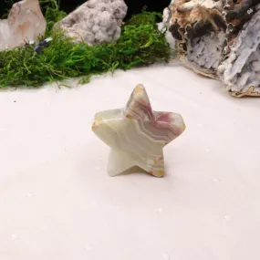 Pink Banded Onyx Star Carving