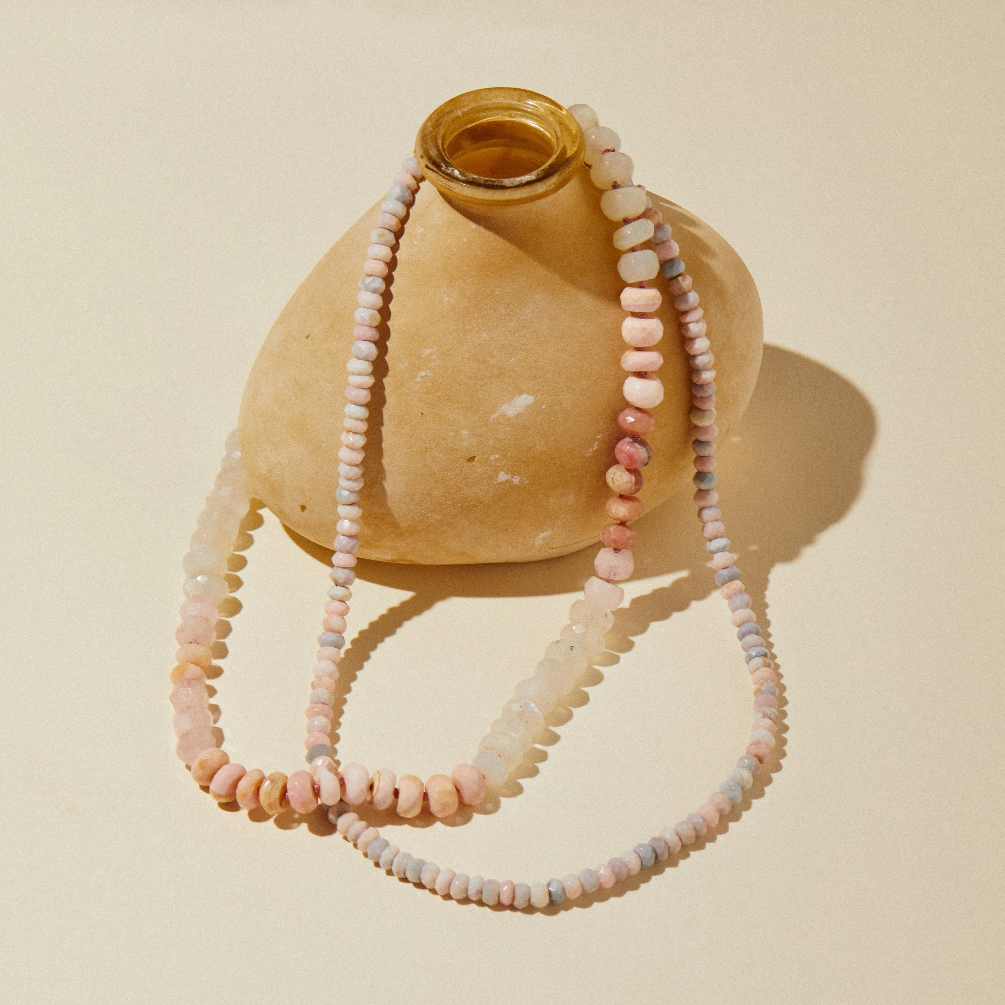 Pink Opal Beaded Necklace