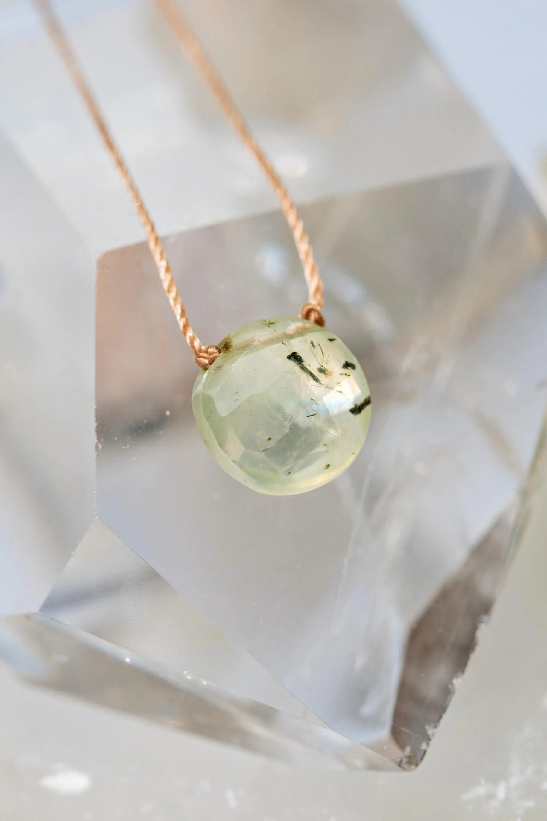 Prehnite Enneagram Necklace for Type Three