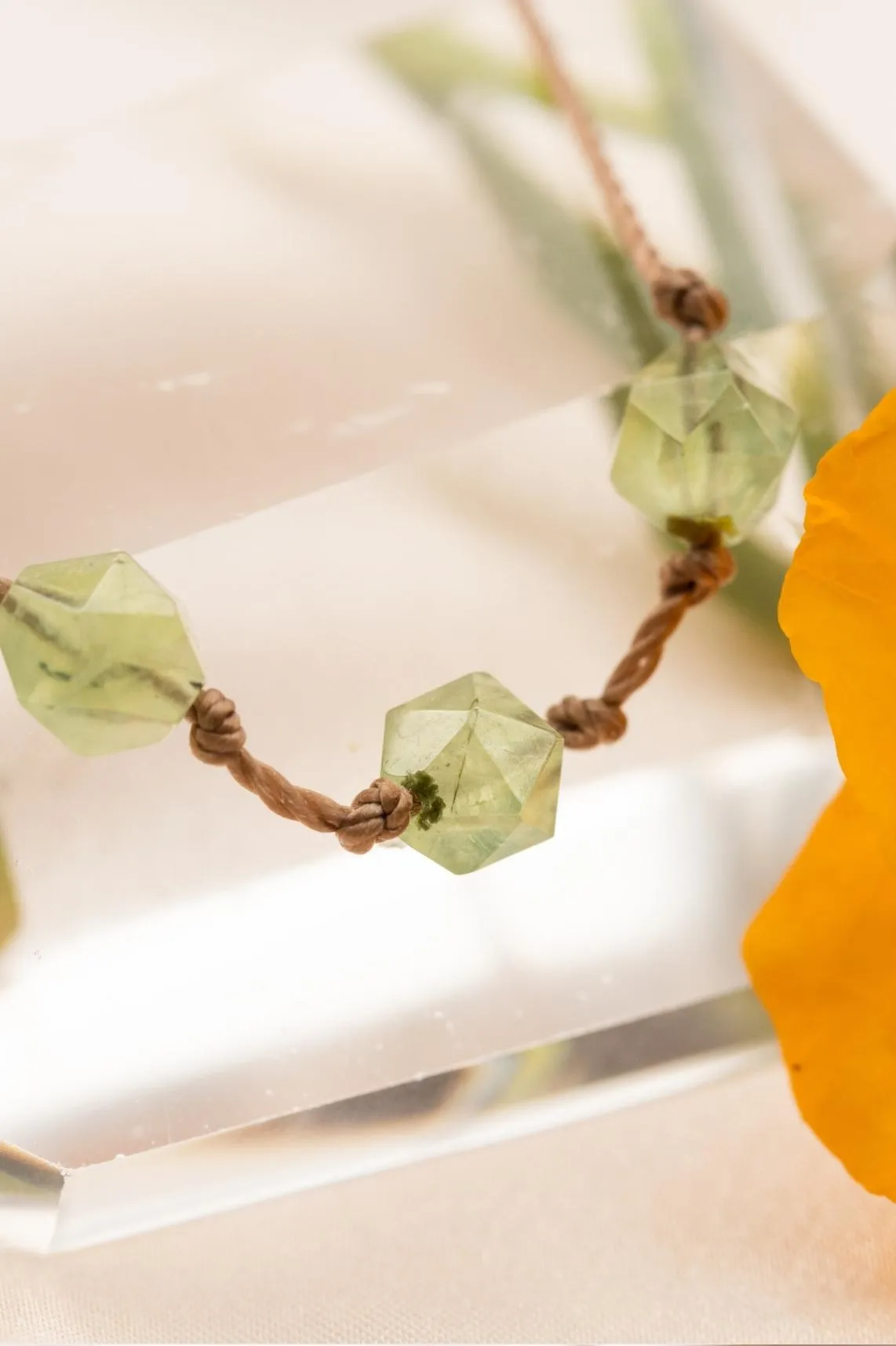 Prehnite Zodiac Necklace for Libra | 9/23 - 10/22