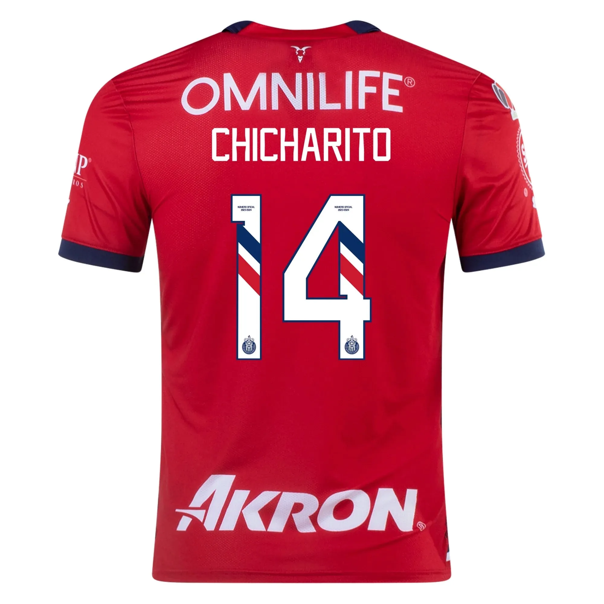 PUMA Men's Chivas De Guadalajara 2023/24 Authentic Home Jersey w/ Chicharito #14 Printing