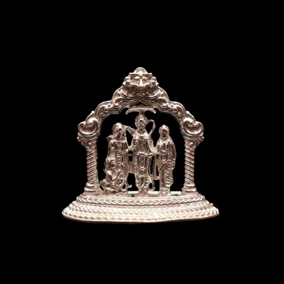 "Shining Devotion: The Pure Silver Sri Ram Darbaar Idol"