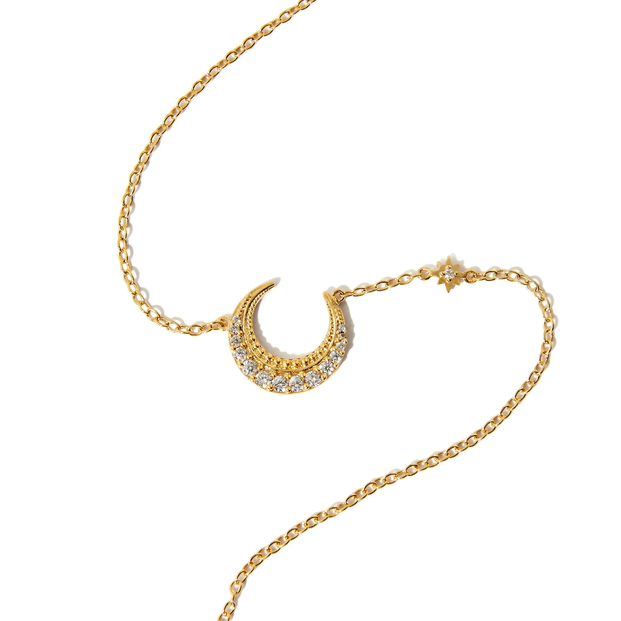 Real Gold Plated Z Sparkle Moon Pendant Necklace For Women By Accessorize London