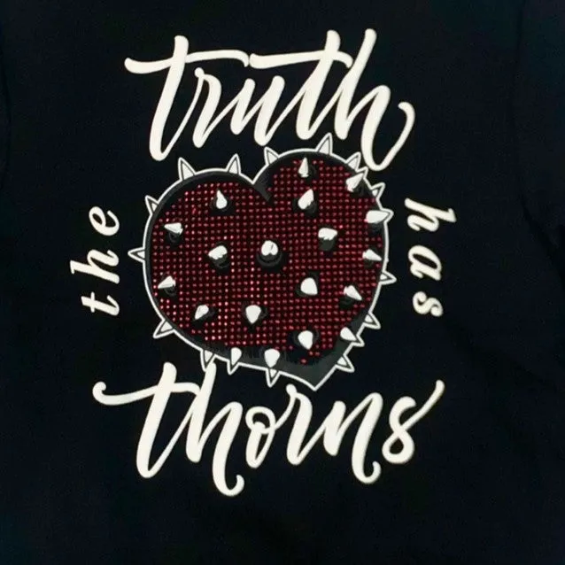 REBEL MINDS Truth Thorns Graphic Pullover Hoodie