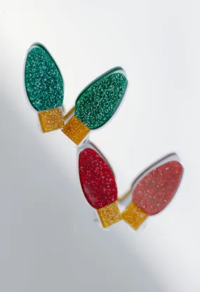 Red/Green Christmas Light Earrings