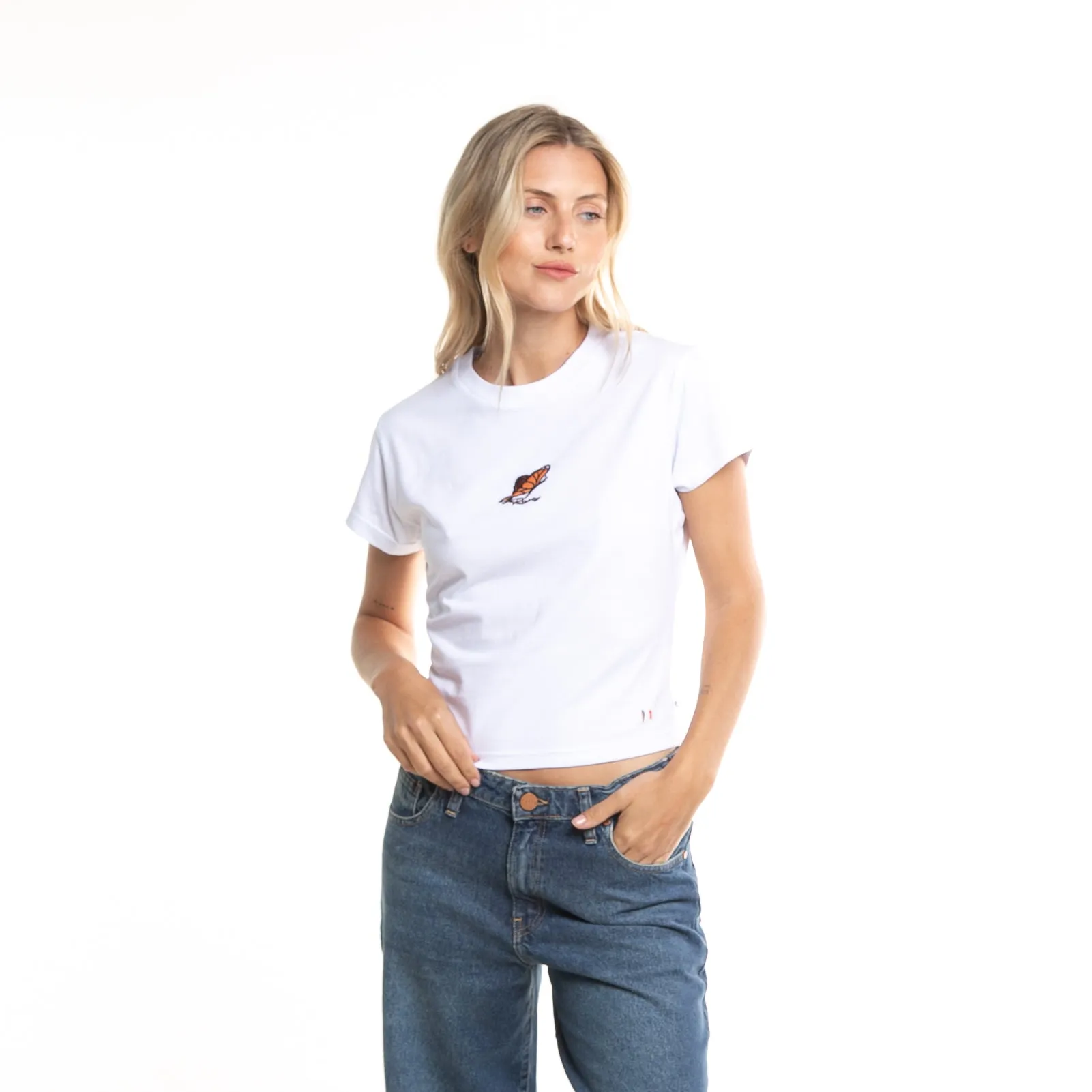 Remera Mc Rusty Butterfly Skimmer Baby Tee Ld White