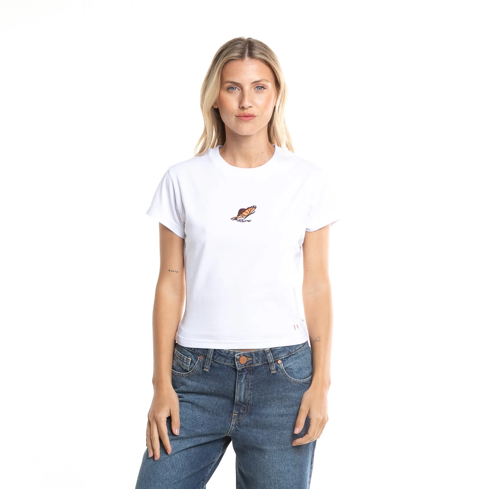 Remera Mc Rusty Butterfly Skimmer Baby Tee Ld White