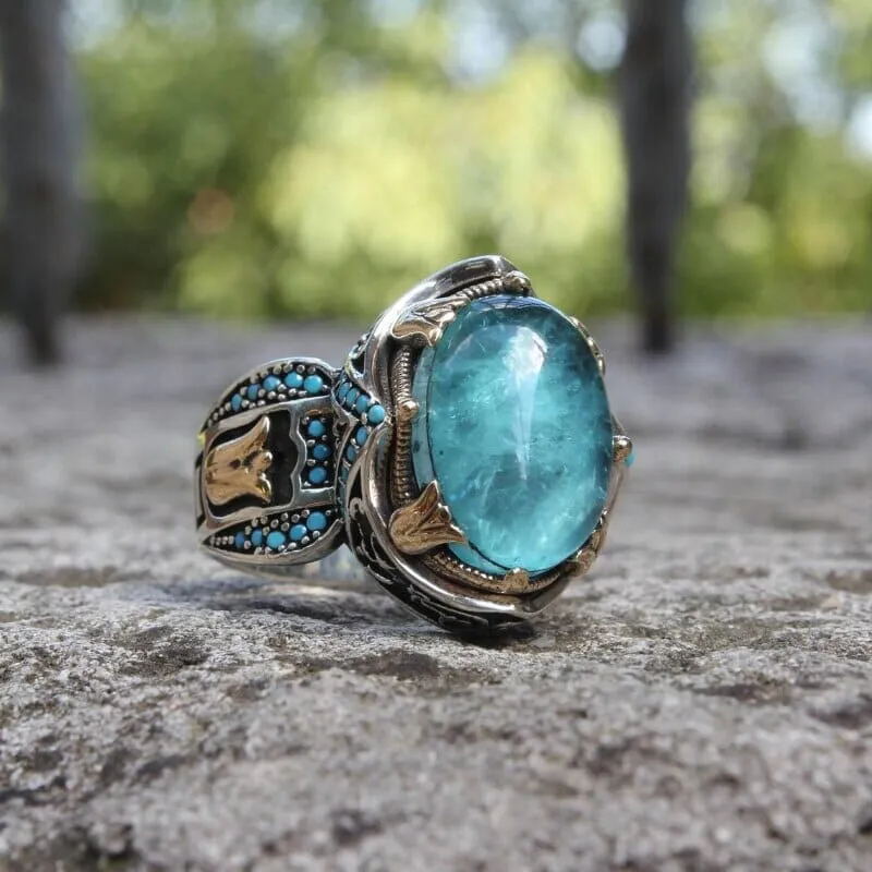 Retro Fashion Aquamarine Light Luxury Ring