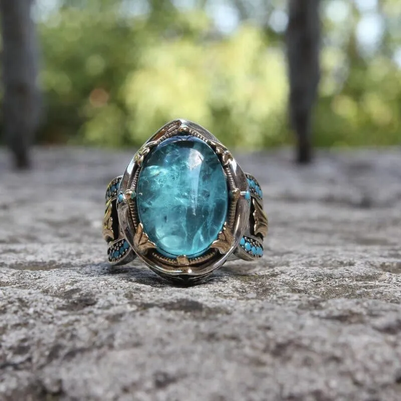 Retro Fashion Aquamarine Light Luxury Ring