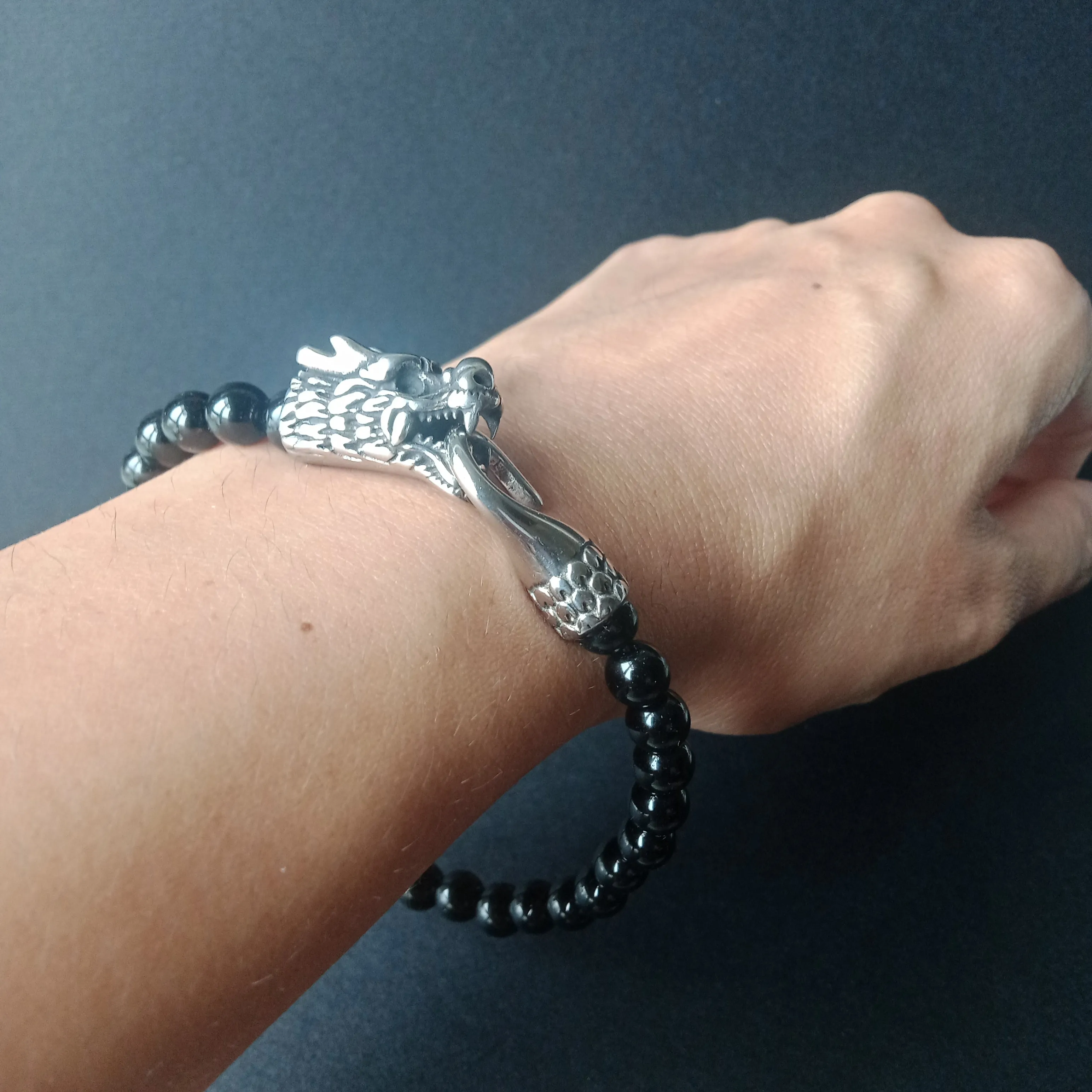 Rising dragon onyx bracelet