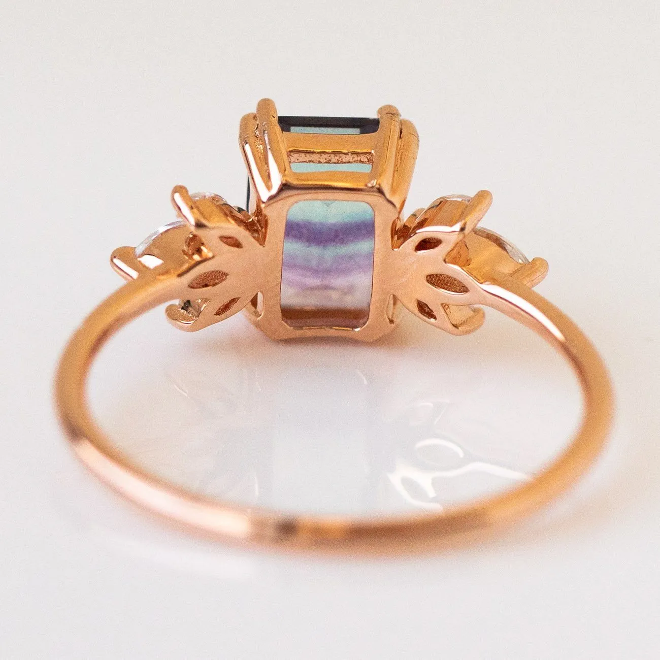 Rose Gold Fluorite Topaz Hazy Dream Ring