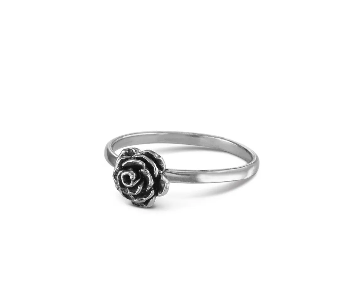 Rose Stacking Ring - Silver