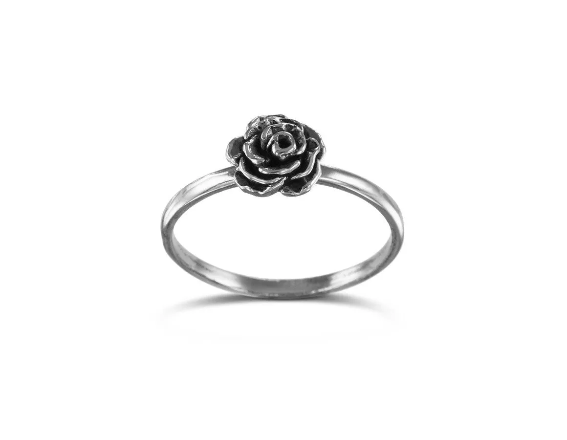 Rose Stacking Ring - Silver