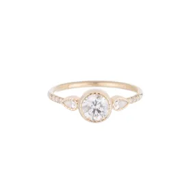 Round Diamond Pear Equilibrium Ring