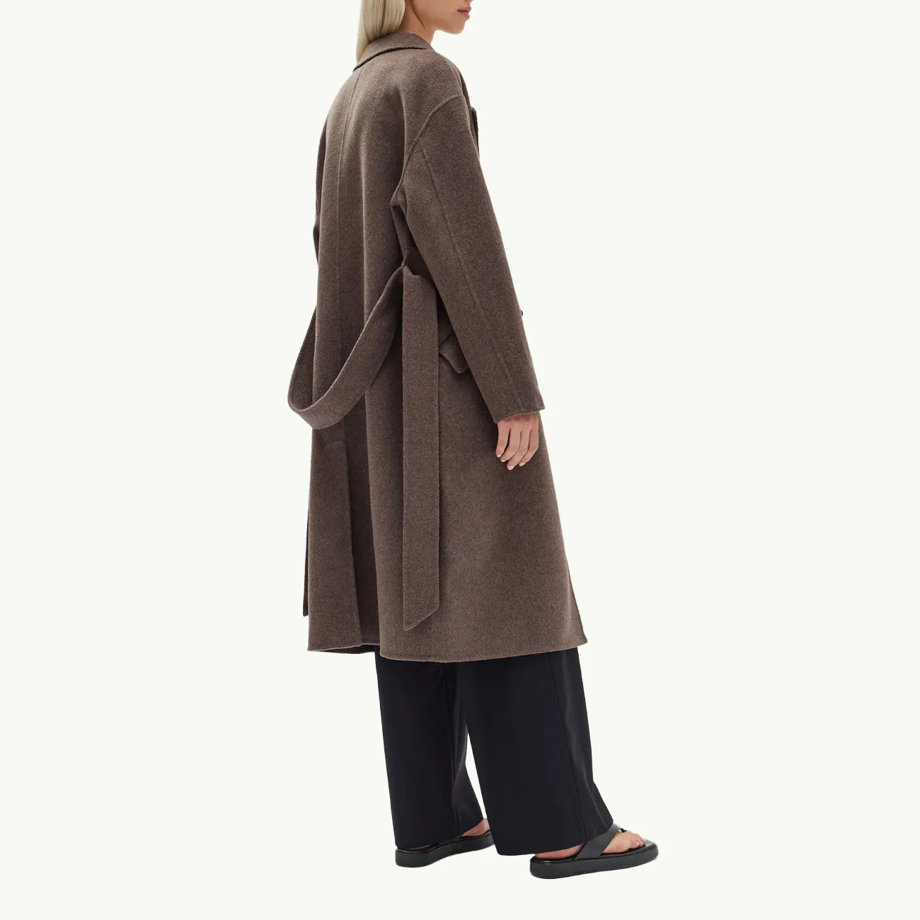 Sadie Single Breasted Wool Coat - Cocoa Marle