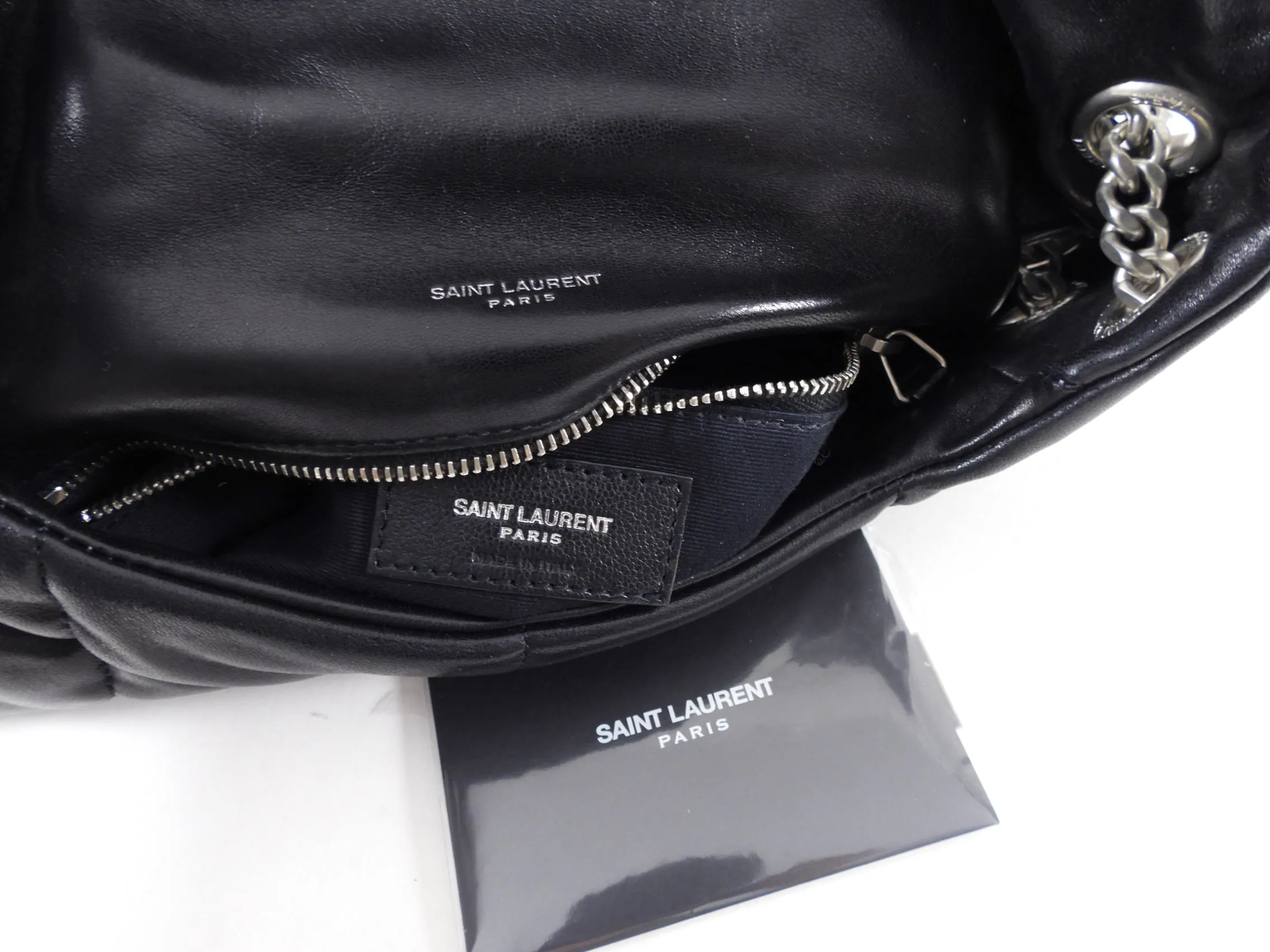 Saint Laurent Small Black Leather Lou Lou Puff Chain Bag