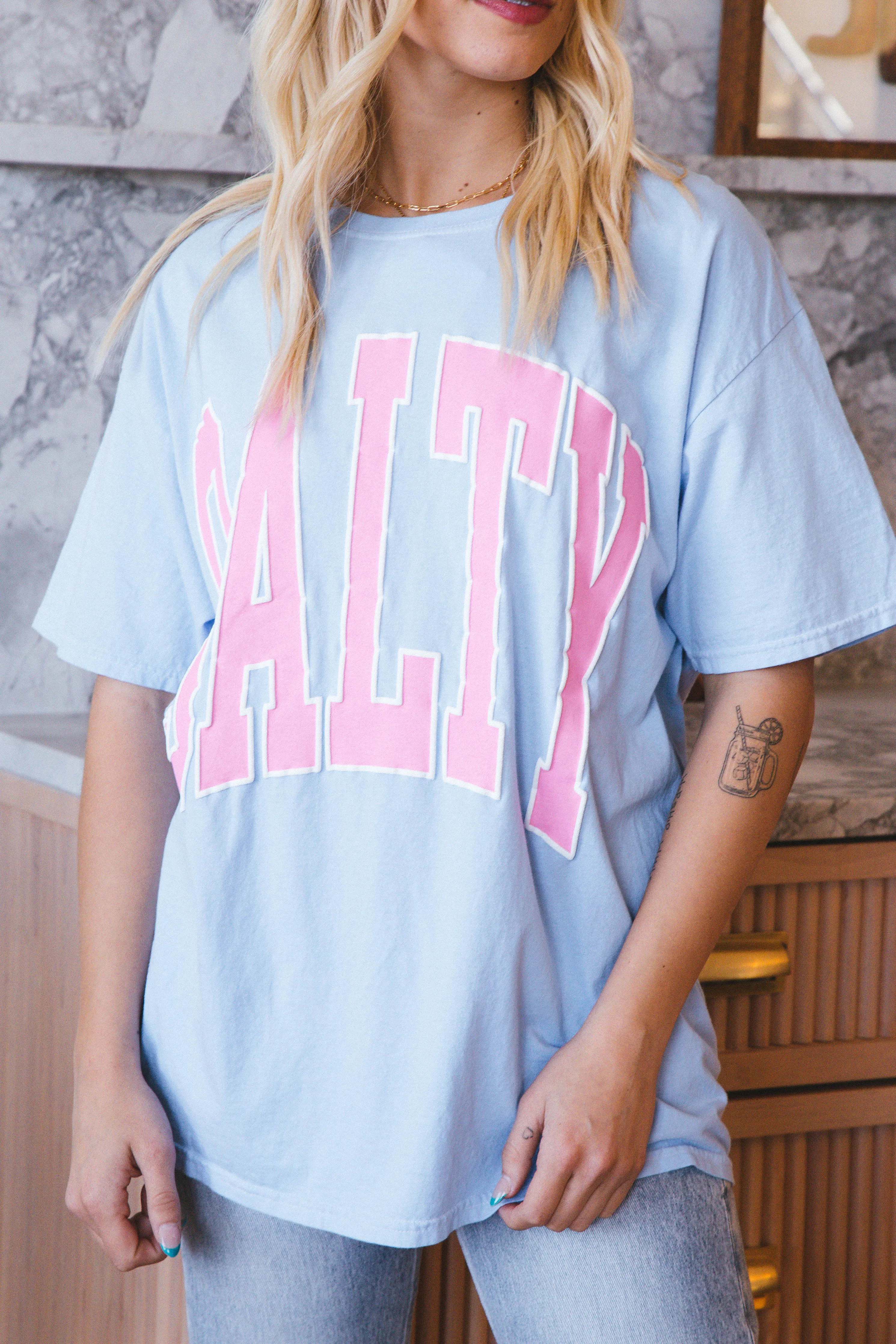 Salty Puff Print Graphic Tee, Skyway