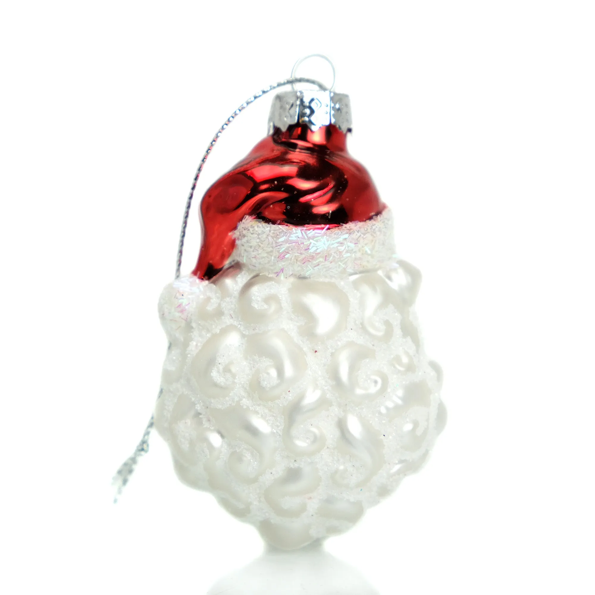 Santa with Face Mask Mini Ornament