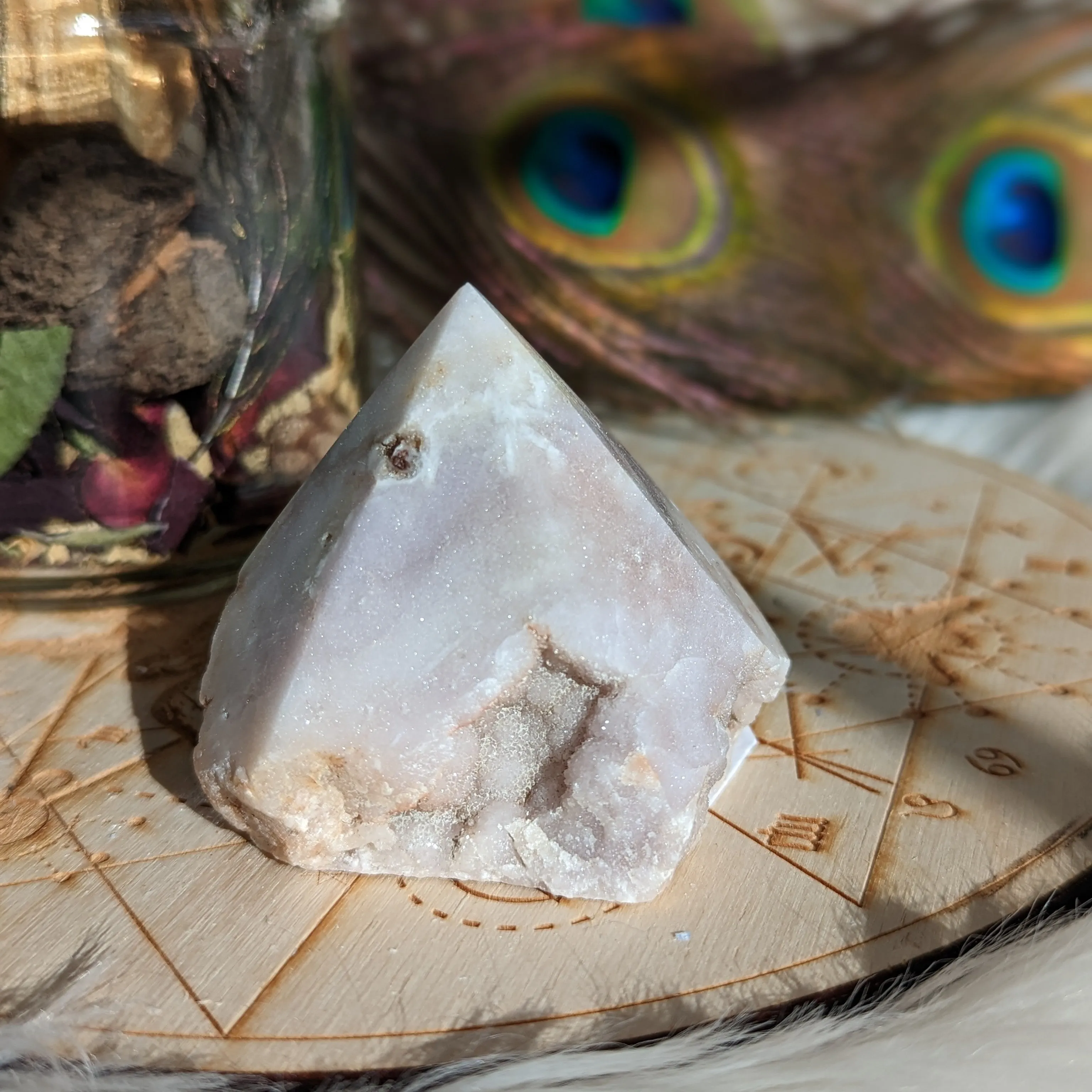 Shimmering Pink Amethyst Point #2 with Druze ~ Grid Focal Point for Healing Energies