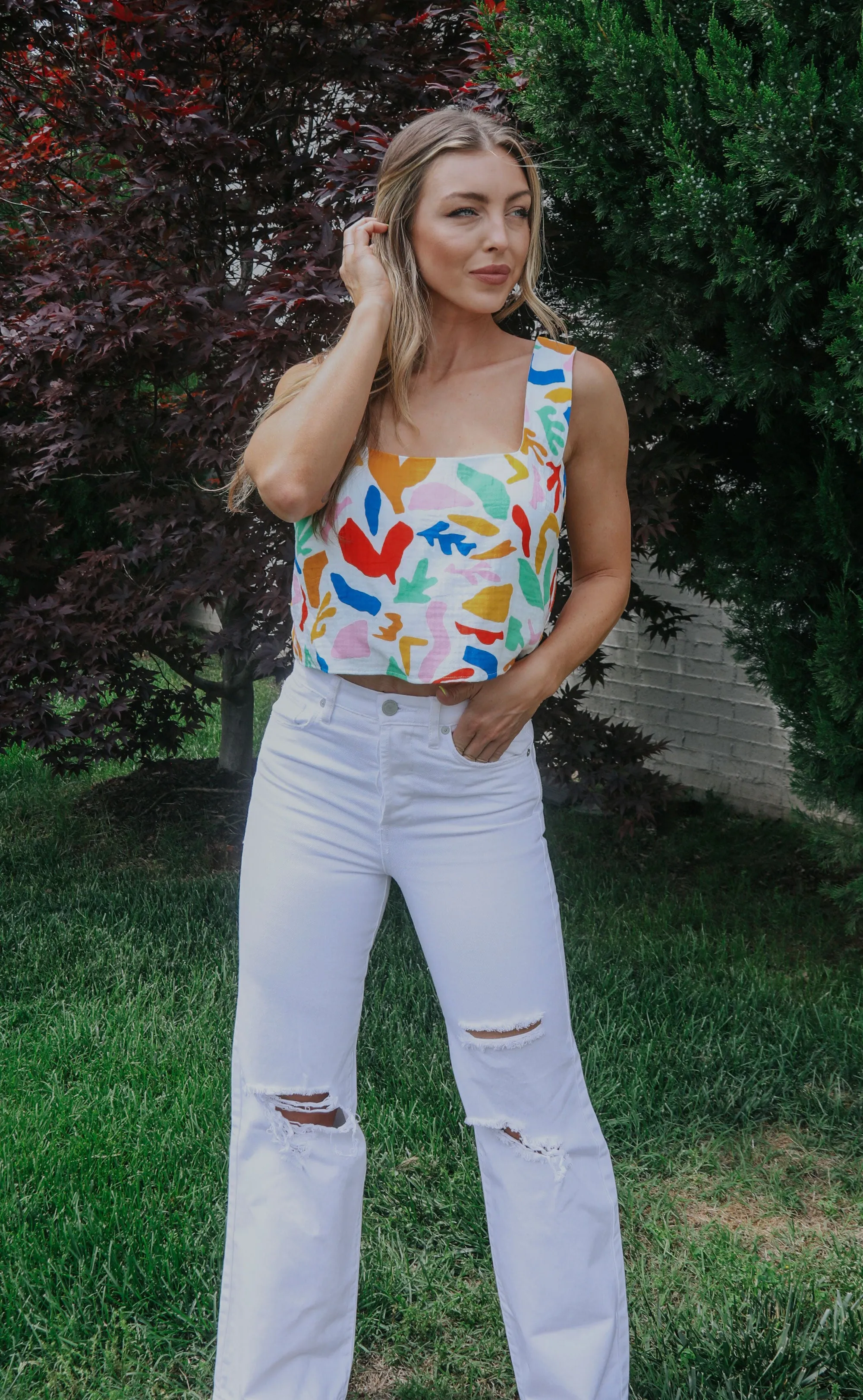 show me your mumu: tara crop top - primary paradise