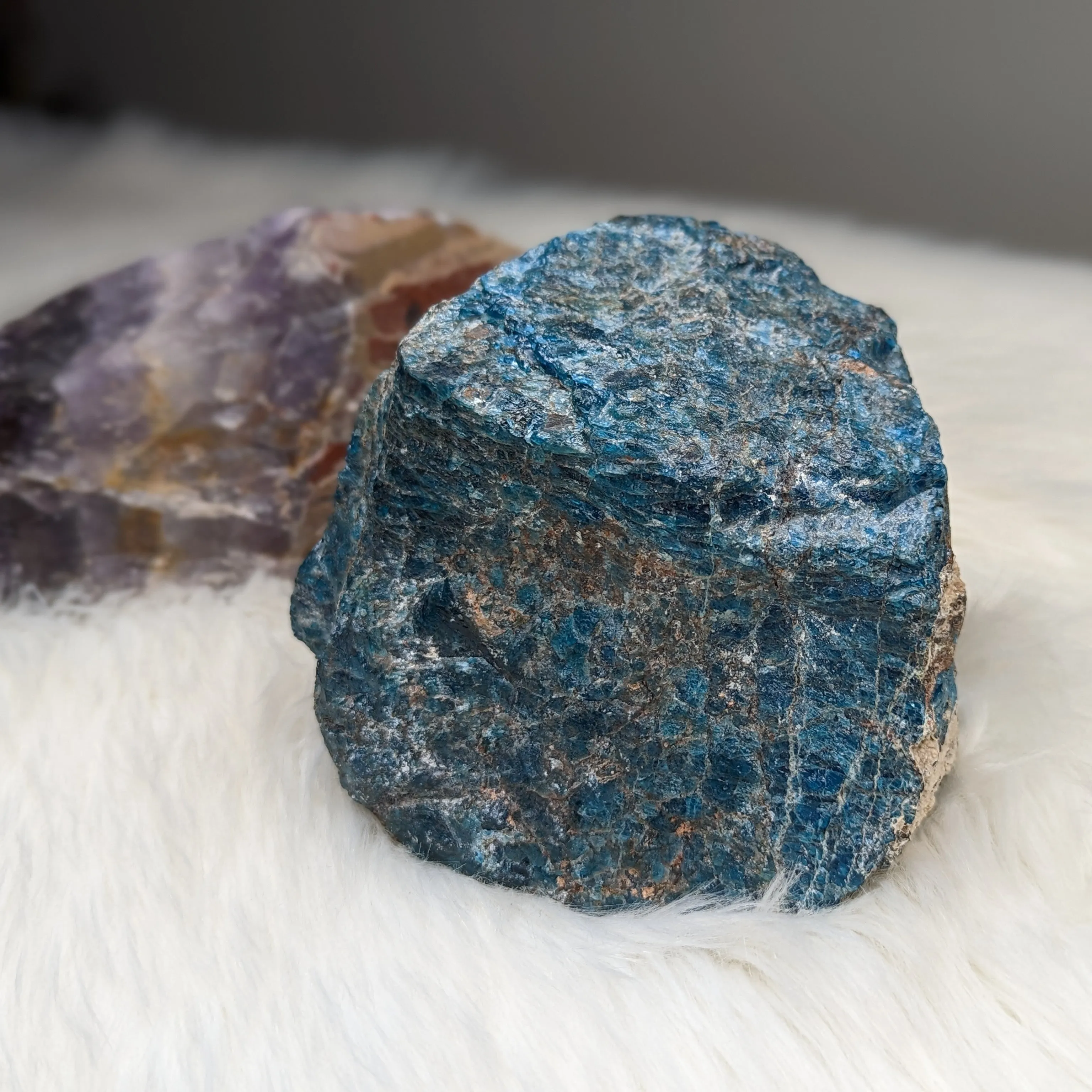 Sparkling Blue Apatite from Madagascar~ Large Display Specimen