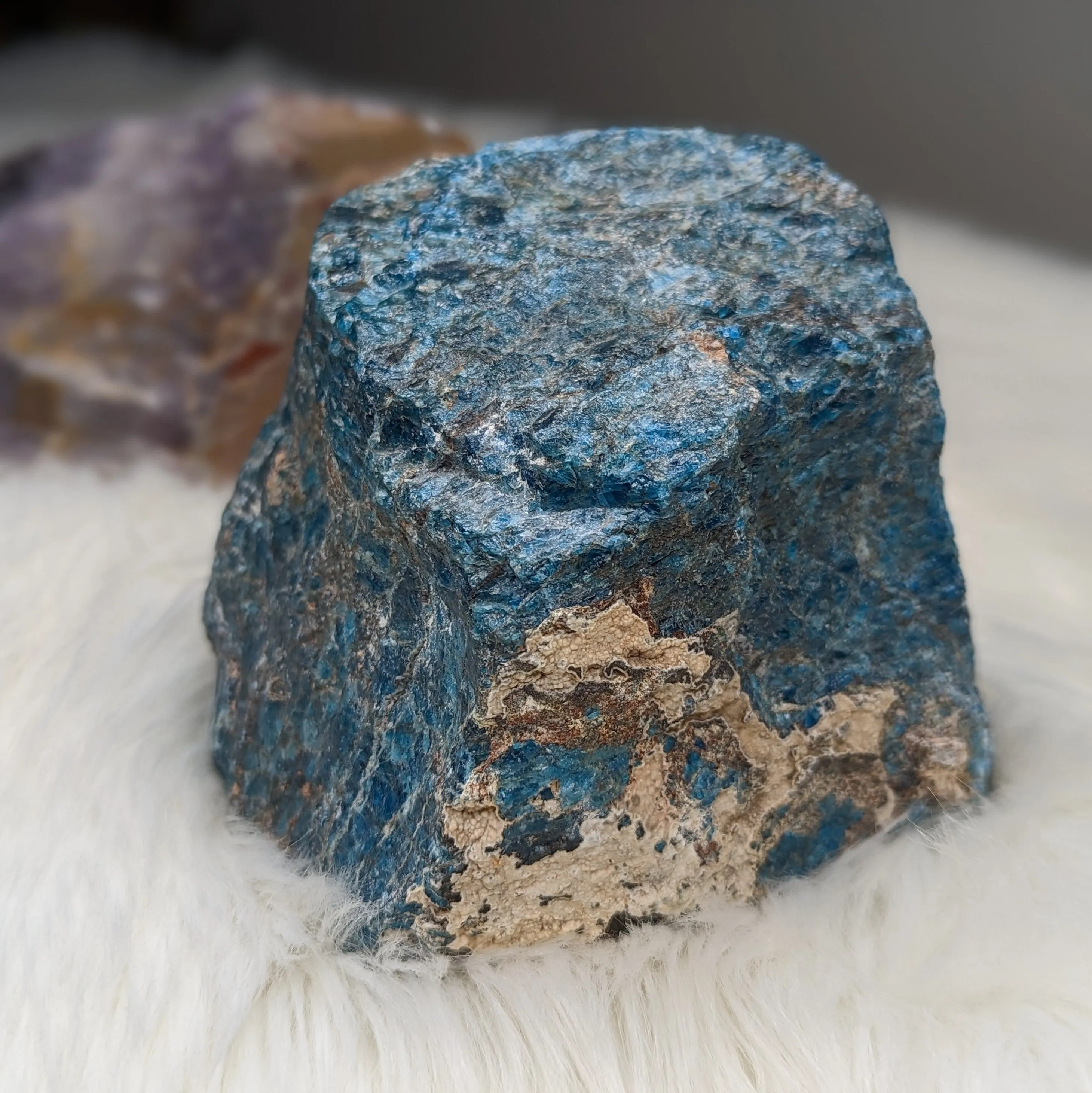 Sparkling Blue Apatite from Madagascar~ Large Display Specimen