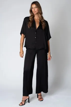 Stillwater THE SILKY VENICE WIDE LEG PANT - BLACK