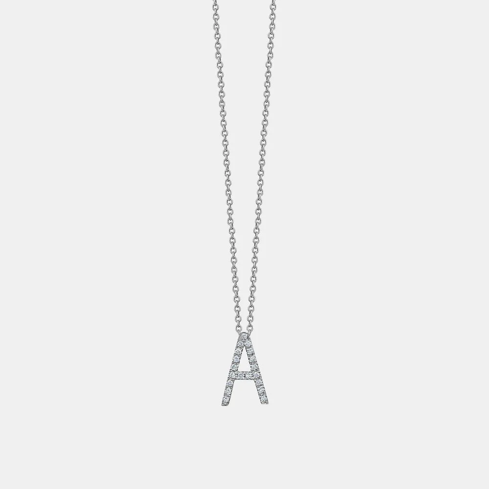 Straight Diamond Initial Necklace