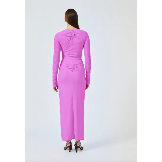 Suboo Ivy Long Sleeve Rouched Dress - Fuchsia