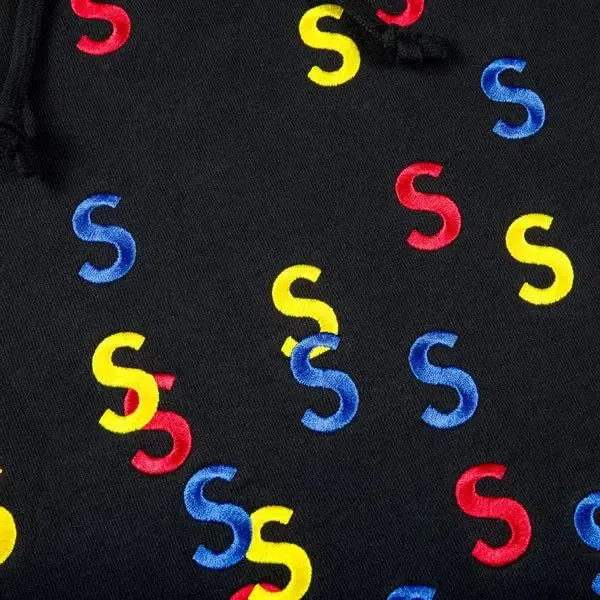 Supreme Embroided S Hooded Sweatshirt (Black)