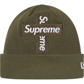 Supreme New Era Cross Box Logo Beanie (Olive)