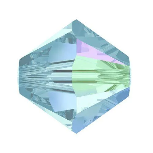 Swarovski 4mm Bicone - Aquamarine AB (10 Pack) XILION