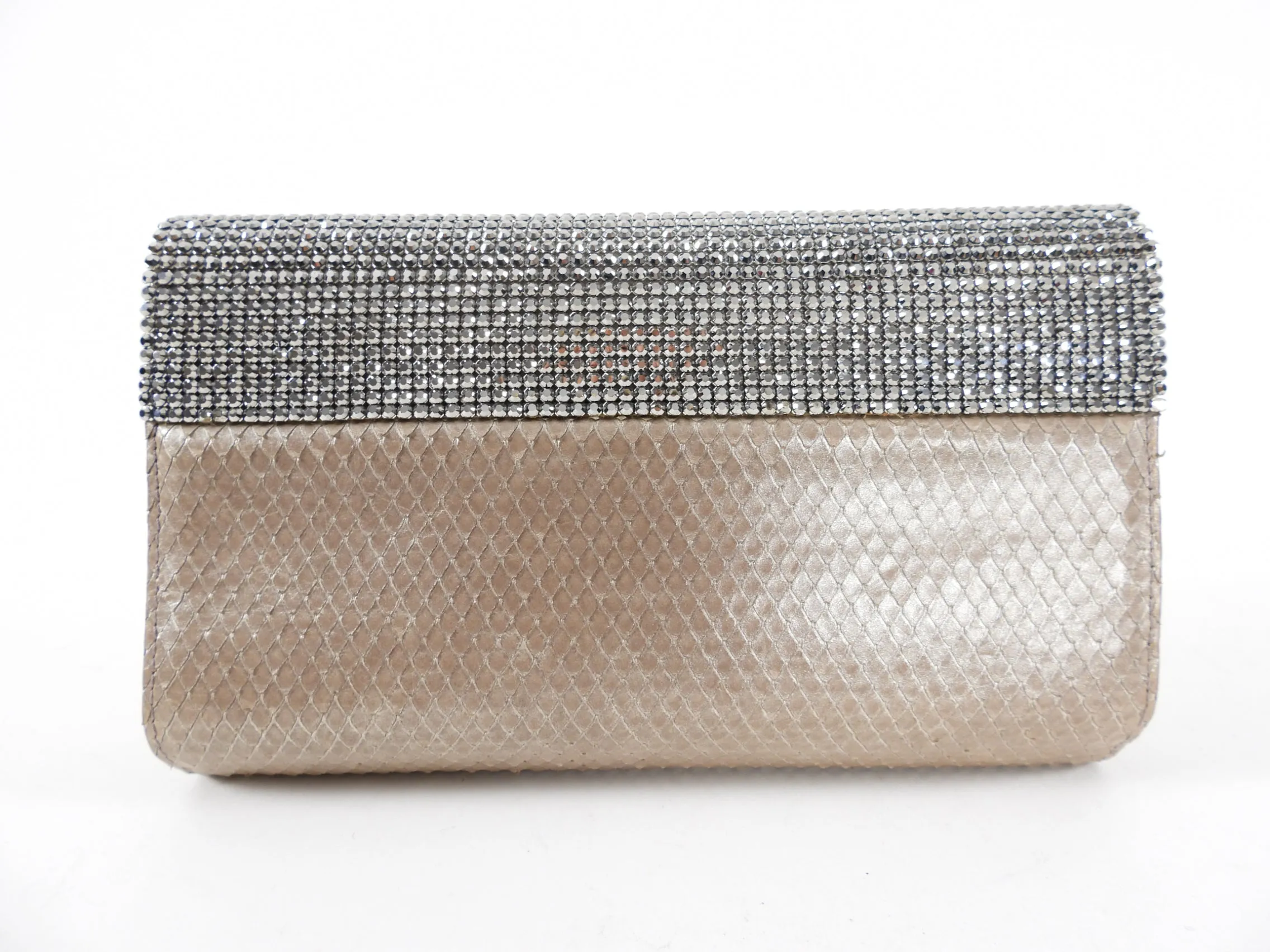 Swarovski Crystal and Python Snakeskin Evening Bag