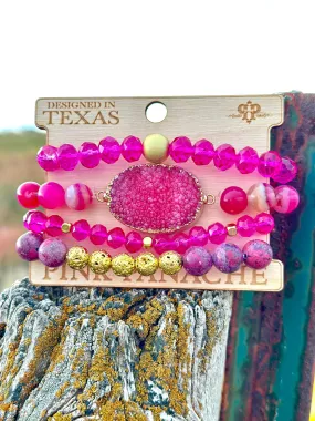 The Pink Panache Hot Pink Stack Bracelet Set