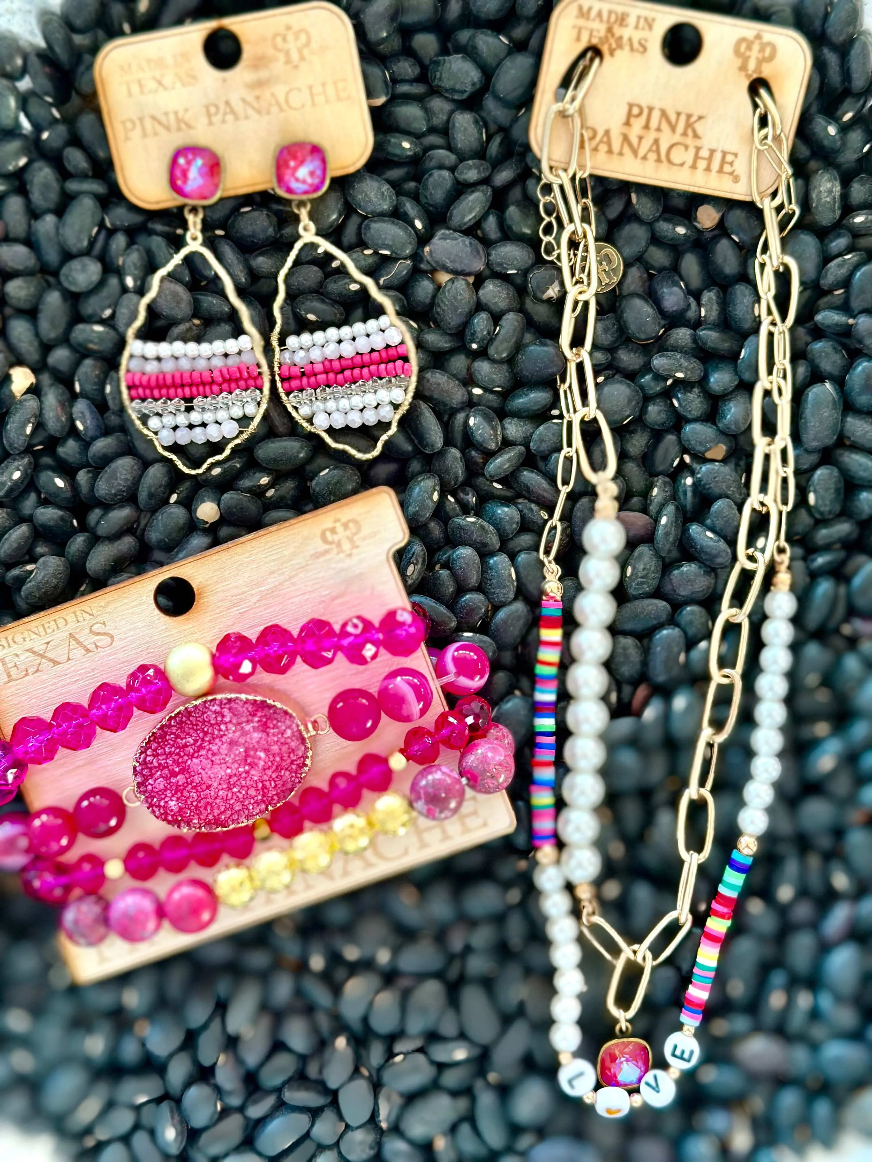 The Pink Panache Hot Pink Stack Bracelet Set