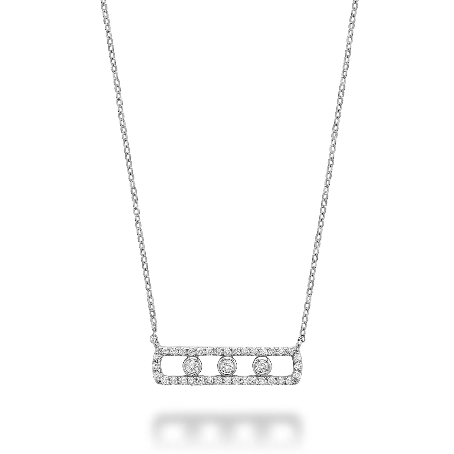 Three Stone Diamond Necklace