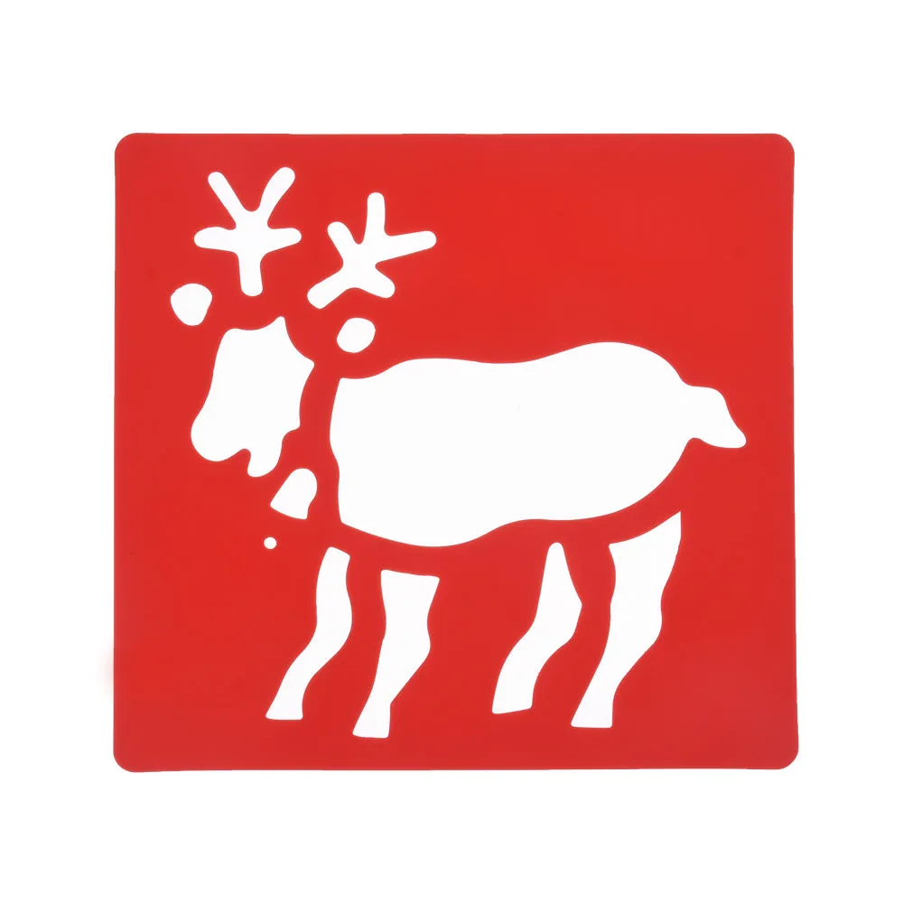 tibetara About 14*15cm Christmas Stencil Custom Stencil plastic Stencil Art Merry Christmas journal stencils 6 each/lot