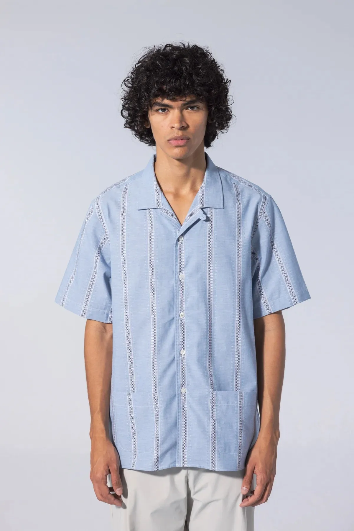 Unfeigned - Short Sleeve Shirt S1 Embroidery - Denim