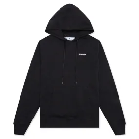 Wave Outline Diagonal Slim Hoodie - Black/White