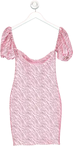 Wear To Be Seen Pink Puff Sleeve Mini Dress UK S