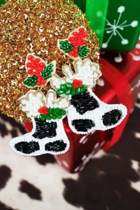 Western Christmas beaded earrings