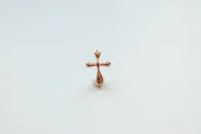 Wholesale Vermeil Rose Gold Cross Charm Pendant- 18k gold plated over Sterling Silver Cross Charm, Rose Gold Cross, Gold Cross Beads , 182